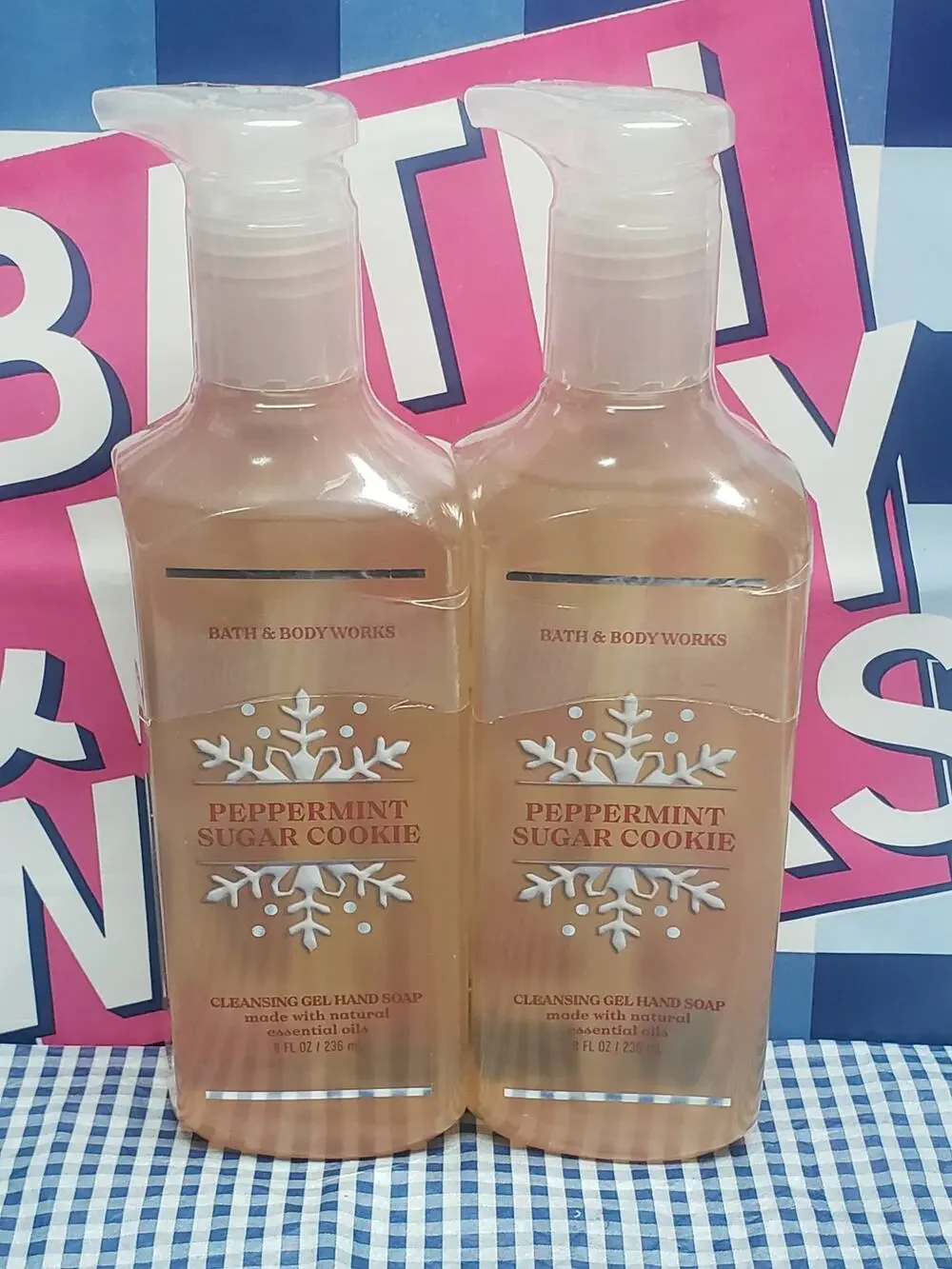 BBW Peppermint Sugar Cookie Cleansing Gel Hand Soap 2 Pack